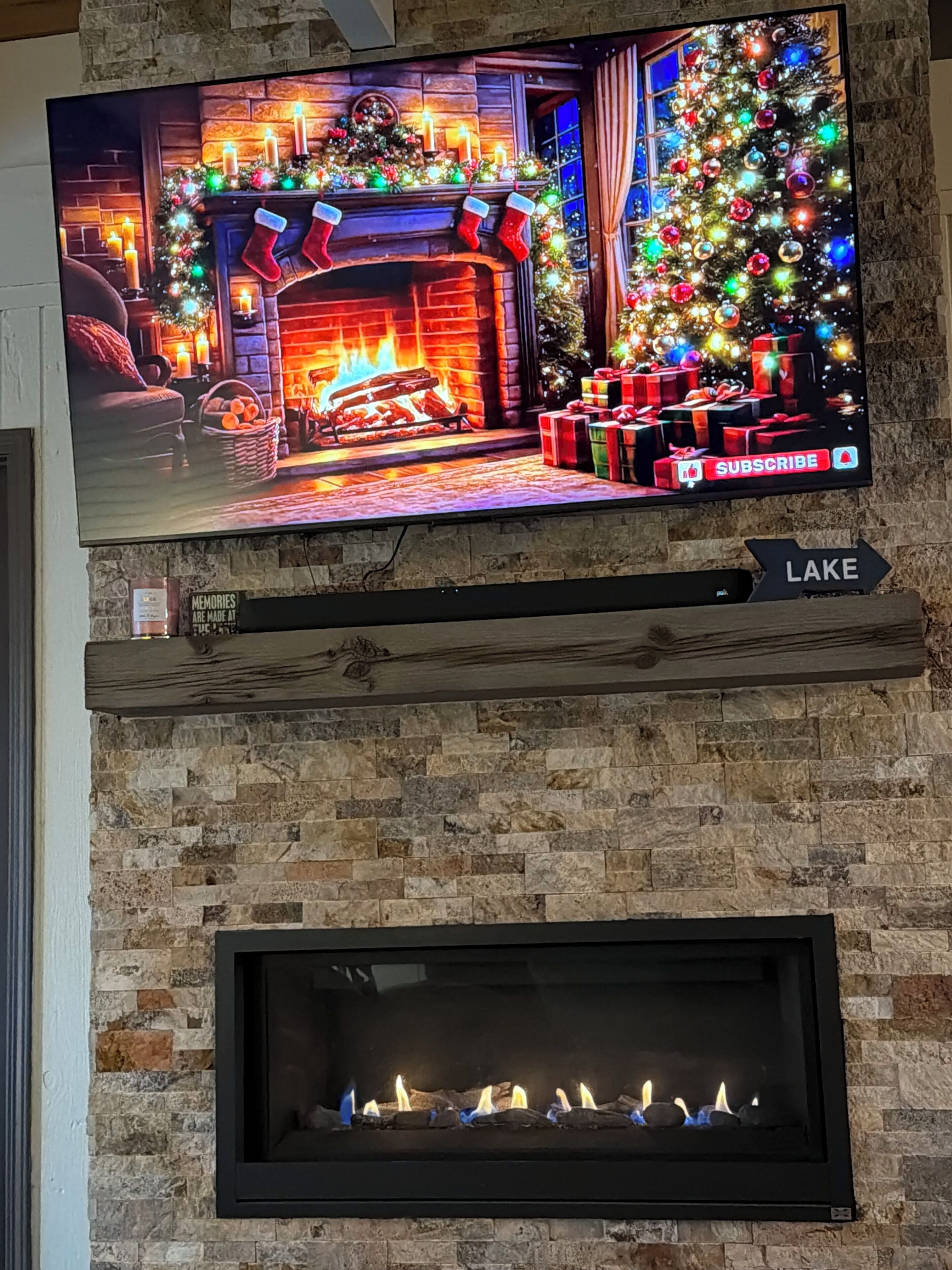 Linear gas fireplace is not just beautiful but necessary during power outages