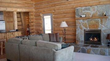 Smart TV, fireplace, DVD player, video library