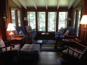 Smart TV, DVD player, books, music library