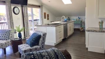 TV, DVD player, books, video library