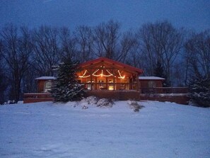 Exterior - Hot Tub with private views by Patoka Lake -Southern Grace Cabin - 5-star CLEAN!  (French Lick)