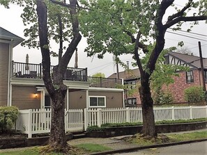 Set amidst a serene suburban neighborhood, this two-story house offers a peaceful retreat.