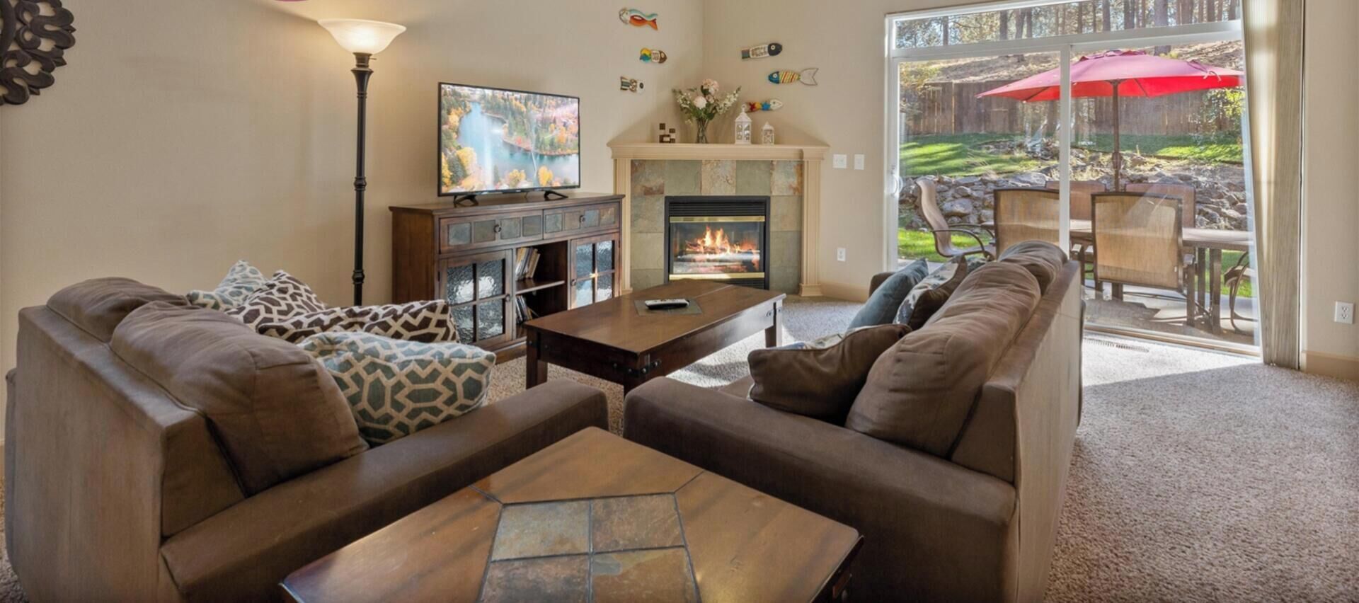 TV connectée, cheminée, jeux vidéo, lecteur de DVD