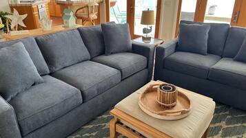 TV, fireplace, DVD player, books