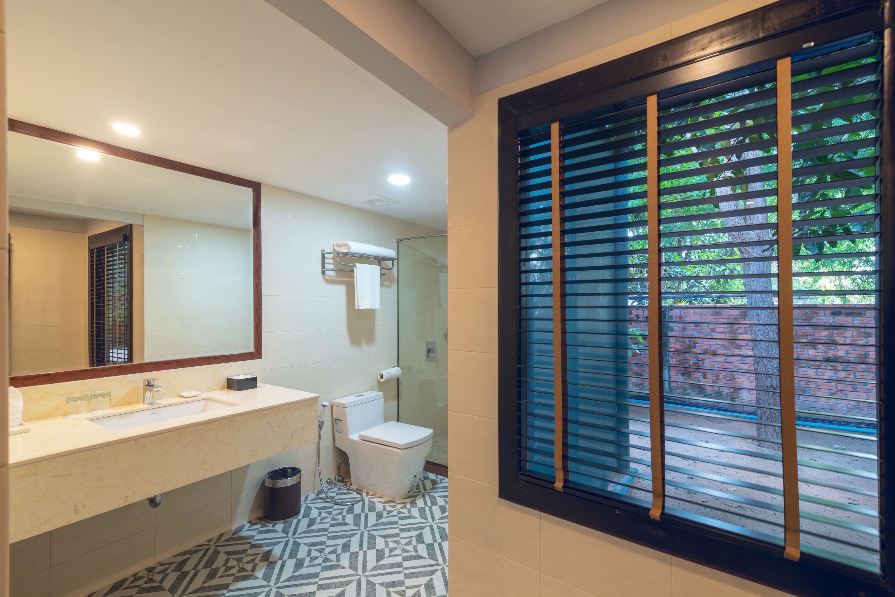 free toiletries, hair dryer, bathrobes, slippers