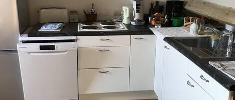 Fridge, microwave, stovetop, dishwasher