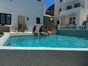 Outdoor pool, a heated pool - Stylish Villa in Chersonisos (Piskopiano)