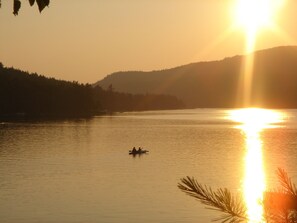 On the beach, sun loungers, beach towels