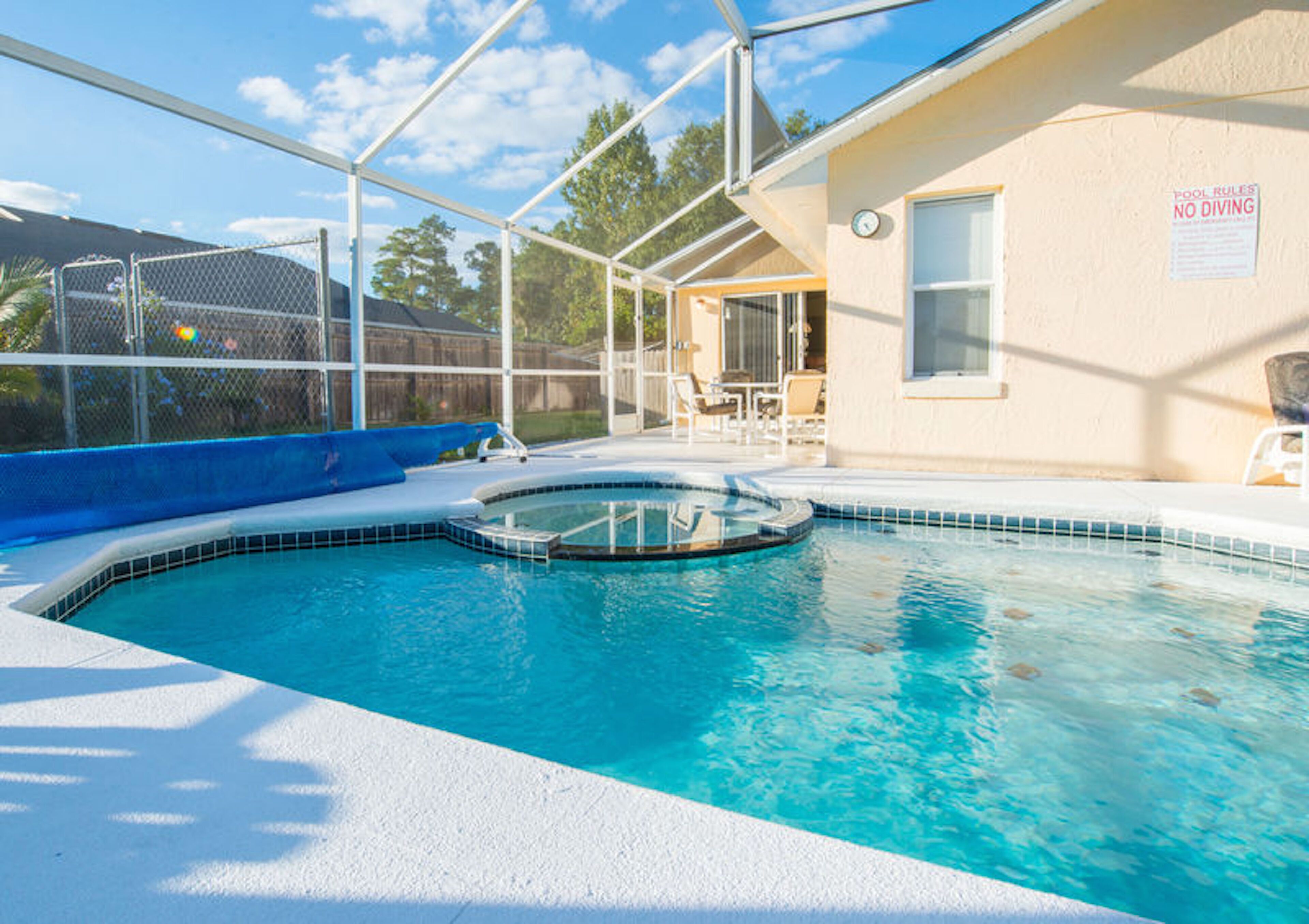 Florida Villa Lake Side View with 36ft South facing Pool & Spa