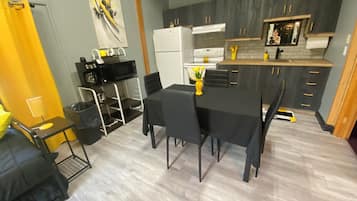 Basic Apartment | Private kitchen | Fridge, microwave, coffee/tea maker, electric kettle