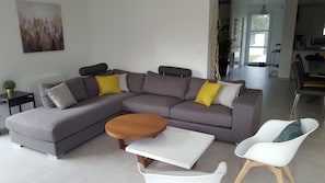 Smart TV, DVD player, books, video library