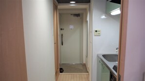 Twin Room | Private kitchen | Fridge, microwave - City Street Inn 304 PH280 (Osaka)