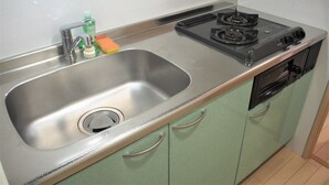 Twin Room | Private kitchen | Fridge, microwave - City Street Inn 304 PH280 (Osaka)