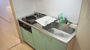 Basic Twin Room, 2 Double Beds, Non Smoking | Private kitchen | Fridge, microwave - City Street Inn 306 PH274 (Osaka)
