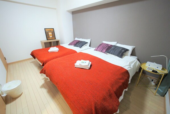 Kahden hengen huone (kaksi sänkyä) | Ilmainen Wi-Fi, vuodevaatteet