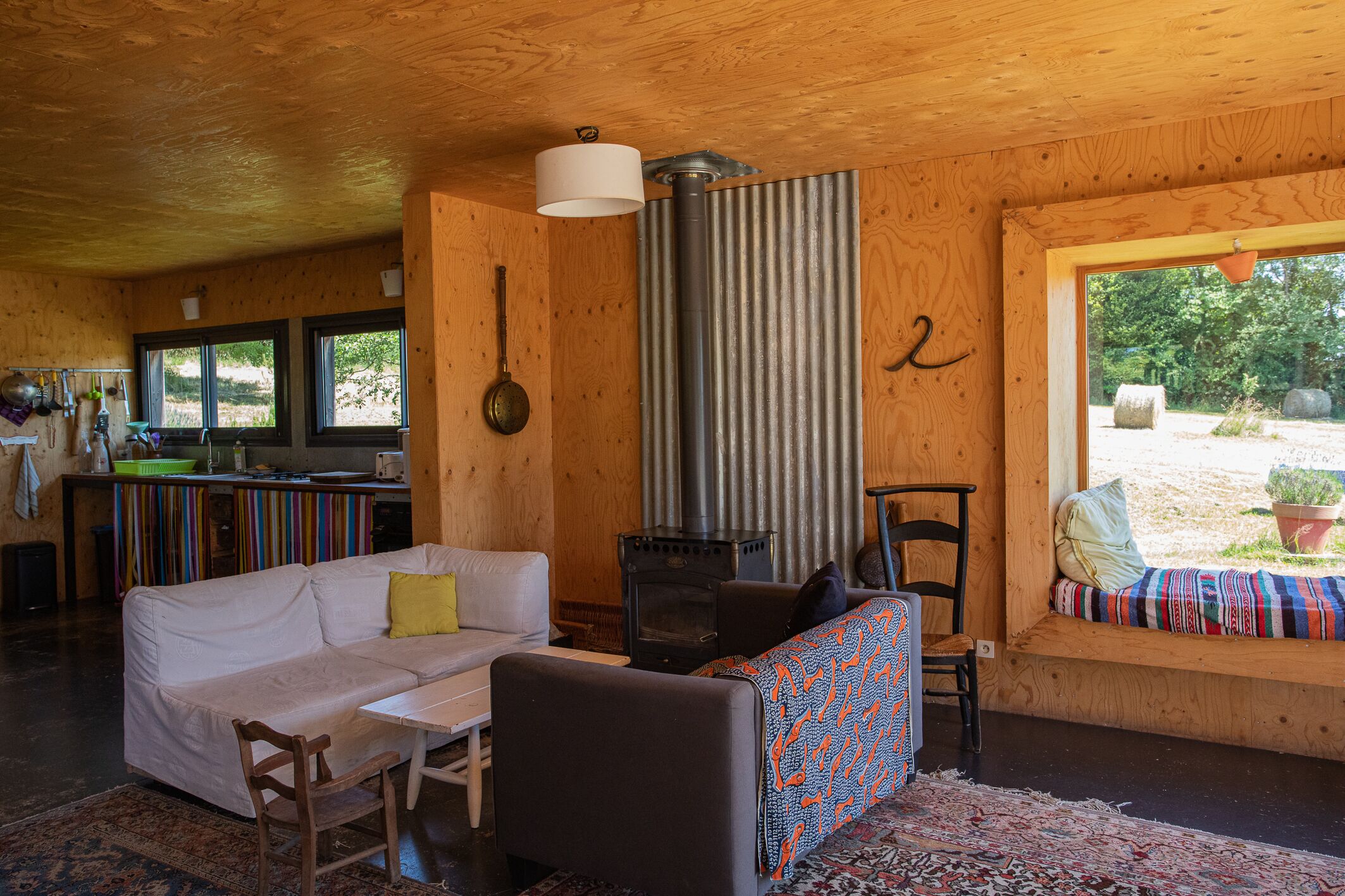 In the Normandy countryside, charming wooden architect's house.