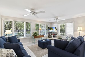 Smart TV, DVD player, books
