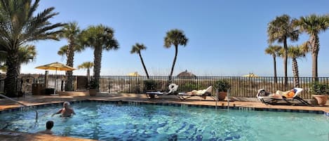 Outdoor pool, a heated pool