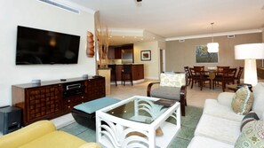Smart TV, DVD player, table tennis, books