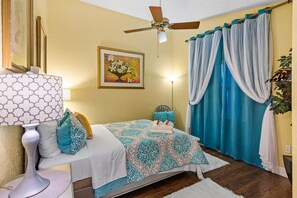 4 bedrooms, iron/ironing board, travel cot, WiFi
