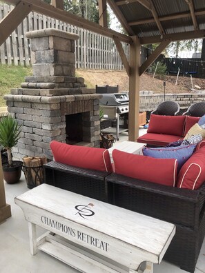 Terrace/patio - Golfers Paradise-No Greenjacket Necessary. Sleeps 10 . Golf Sim. Heated Pool. (Evans)