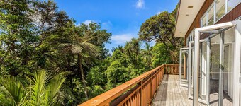 Bethells Beach - bjergudsigt og indfødt regnskov
