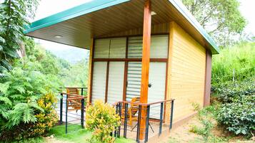 高級木屋, 無障礙, 庭園景觀 | 1 間臥室、隔音、床單