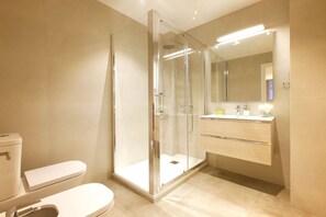 Regadera, amenidades de baño gratuitas, secadora de cabello, toallas 