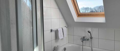 Ducha, secador de pelo, papel higiénico