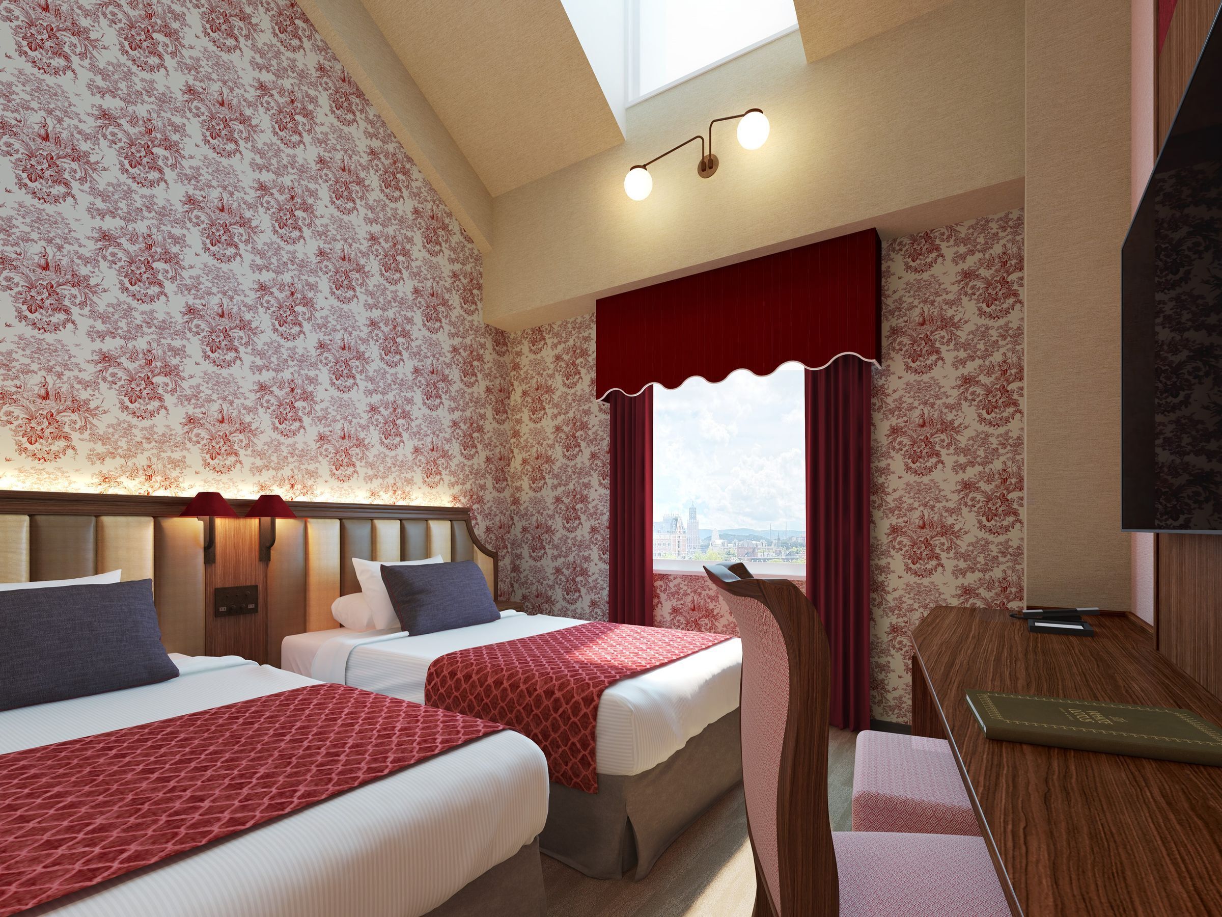 Comfort Twin kamer, uitzicht op rivier | Een kluis op de kamer, een bureau, verduisterende gordijnen