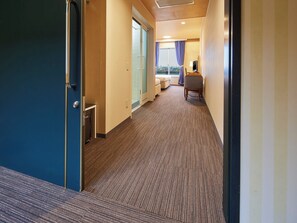 Accessible Twin Room(Non-smoking) | In-room safe, desk, blackout curtains, iron/ironing board