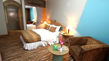 Individually decorated, individually furnished, desk, blackout drapes