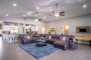 TV, video games, DVD player, books