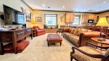 TV, fireplace, DVD player