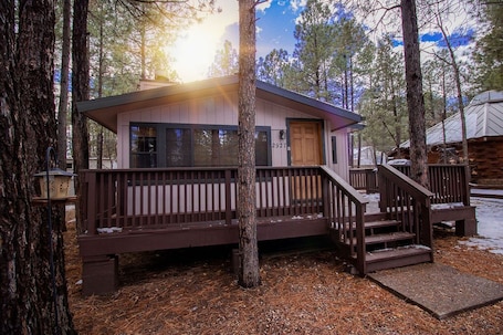 Exterior detail. Enjoy cooler weather in the beautiful White Mountains!