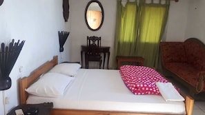 Desk, blackout curtains, iron/ironing board, free WiFi