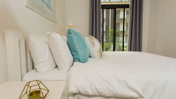 2 bedrooms, premium bedding, in-room safe, individually decorated