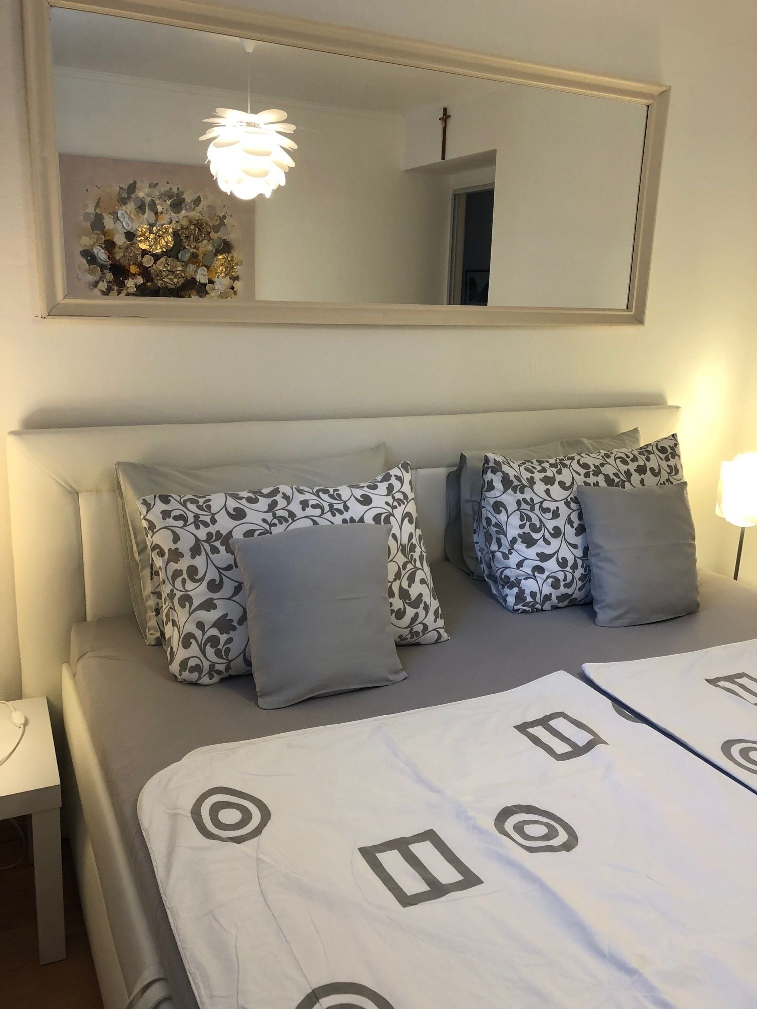 Hypo-allergenic bedding, desk, blackout curtains, soundproofing