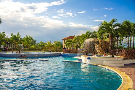 Outdoor pool, open 6:30 AM to 11:00 PM, pool umbrellas, sun loungers