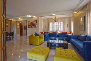 Comfort Villa, 5 Bedrooms, Non Smoking | Living room | 56-inch plasma TV with satellite channels, TV