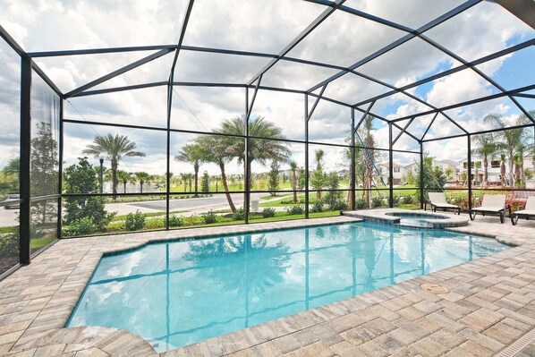 Outdoor pool, a heated pool