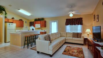 Flat-screen TV, DVD player