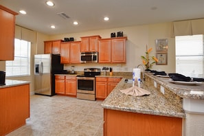 Fridge, microwave, dishwasher, toaster