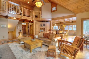 TV, fireplace, video games, DVD player