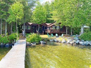 Exterior - Loon Camps at Waters Edge - Two cute cottages are connected by a screened porch (Oquossoc)