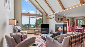 TV, fireplace, DVD player, stereo