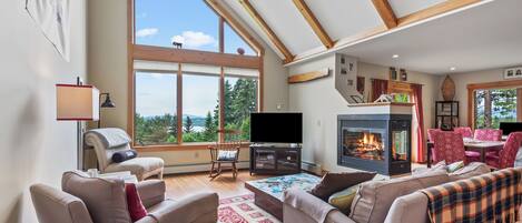 TV, fireplace, DVD player, stereo