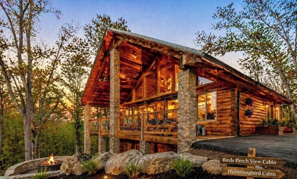 Exterior - Birds Perch View: Mtn Views, hot tub, Wifi, yard, fire pit, near Attractions (Sevierville)