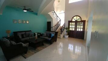 Smart TV, DVD player, books, stereo