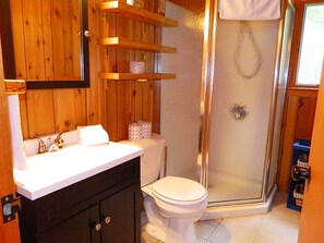 Douche, serviettes fournies